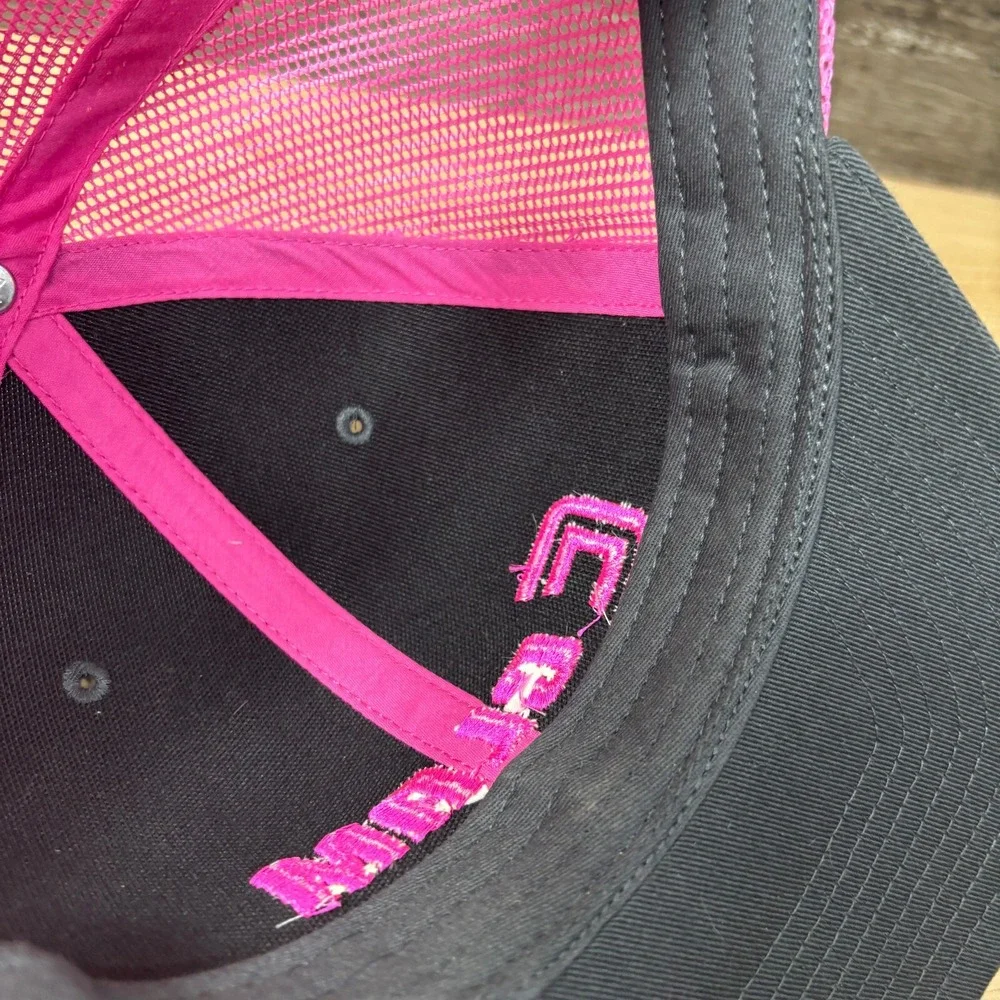 CLAM Hat Cap Snap Back Womens‎ Gray Pink Trucker Adjustable